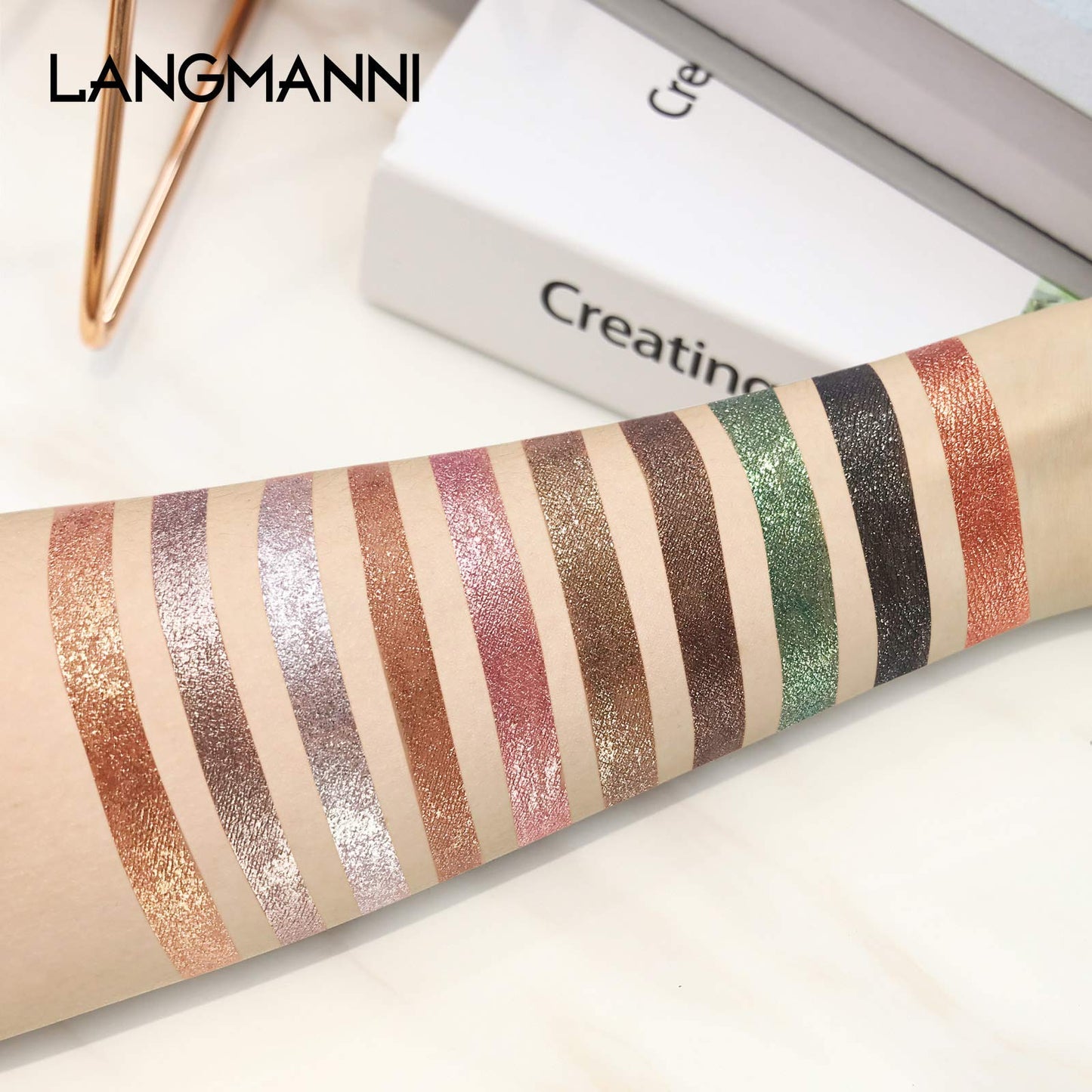 10 Pcs Liquid Glitter Eyeshadow Metallic Shimmer&Sweatproof Makeup Set, Matte Glitter Pressed All Highly Pigmented Blending Powder,Perfect For Every Woman & Girl (10pcs)