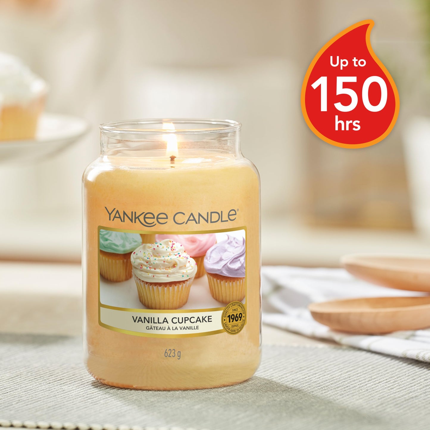 Yankee Candle – Vanilla Cupcake Large Jar (Up to 150 Hours)