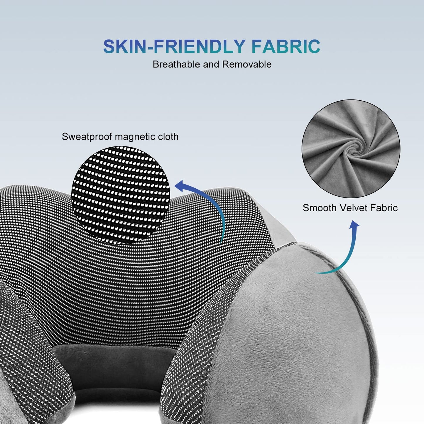 Eono Neck Pillow Memory Foam, Travel Pillow for Neck, Comfortable Neck and Head Support Pillow for Plane Cars Trains Office, Soft Flight Travel Cushion for Sleeping