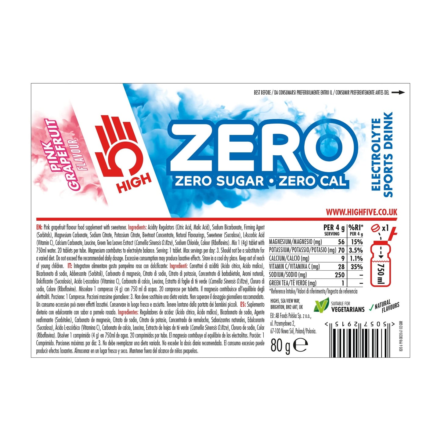 HIGH5 ZERO Electrolyte Tablets – Pink Grapefruit | TRYTLION