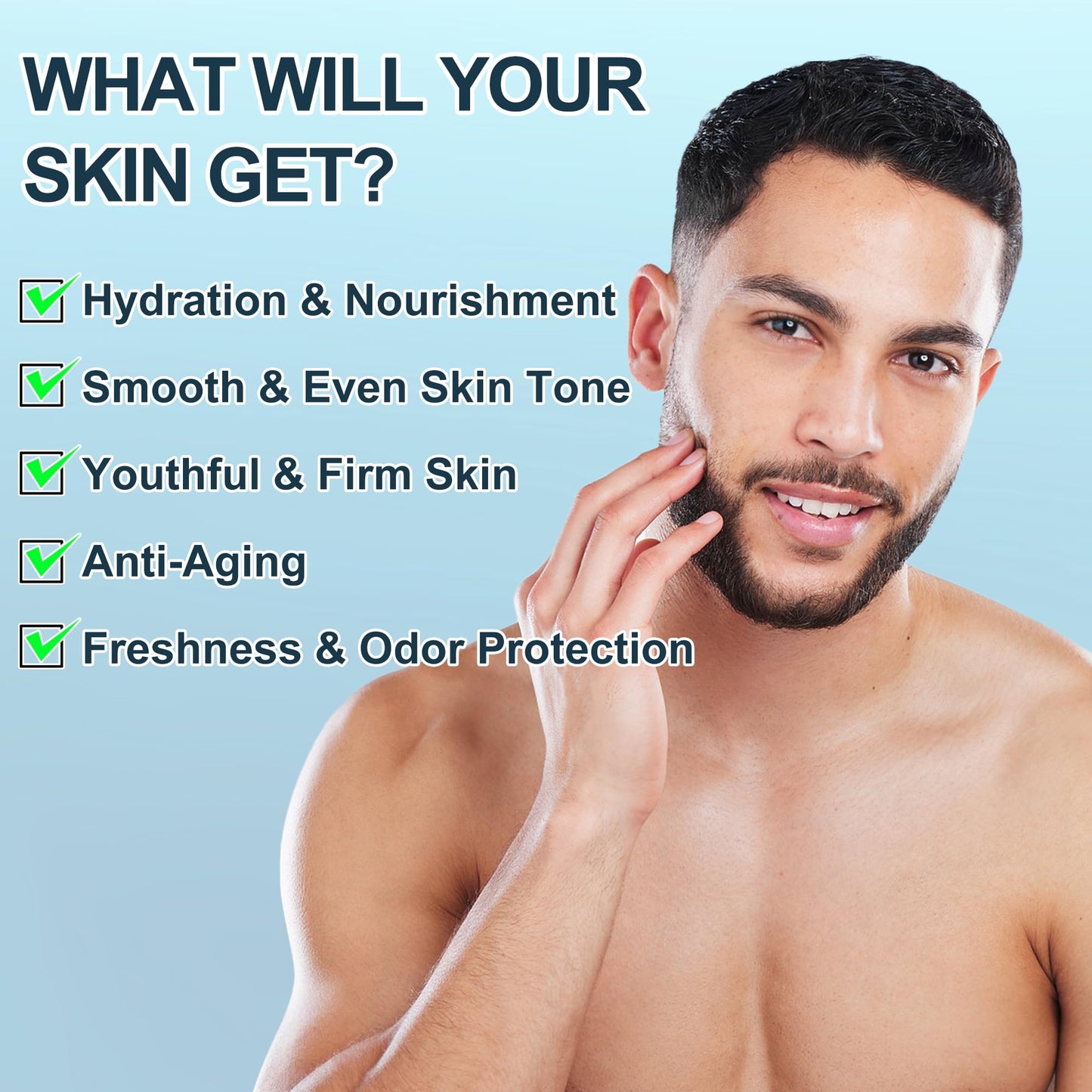 Skin Care For Men,5 PACK Mens Skin Care Kit w/Men Face Wash,Face Moisturizer,Face Lotion,Face Cream,Deodorant for Daily Cleansing,Moisturizing & Refreshing Skin,Natural Men Skin Care Kit Gifts for Men