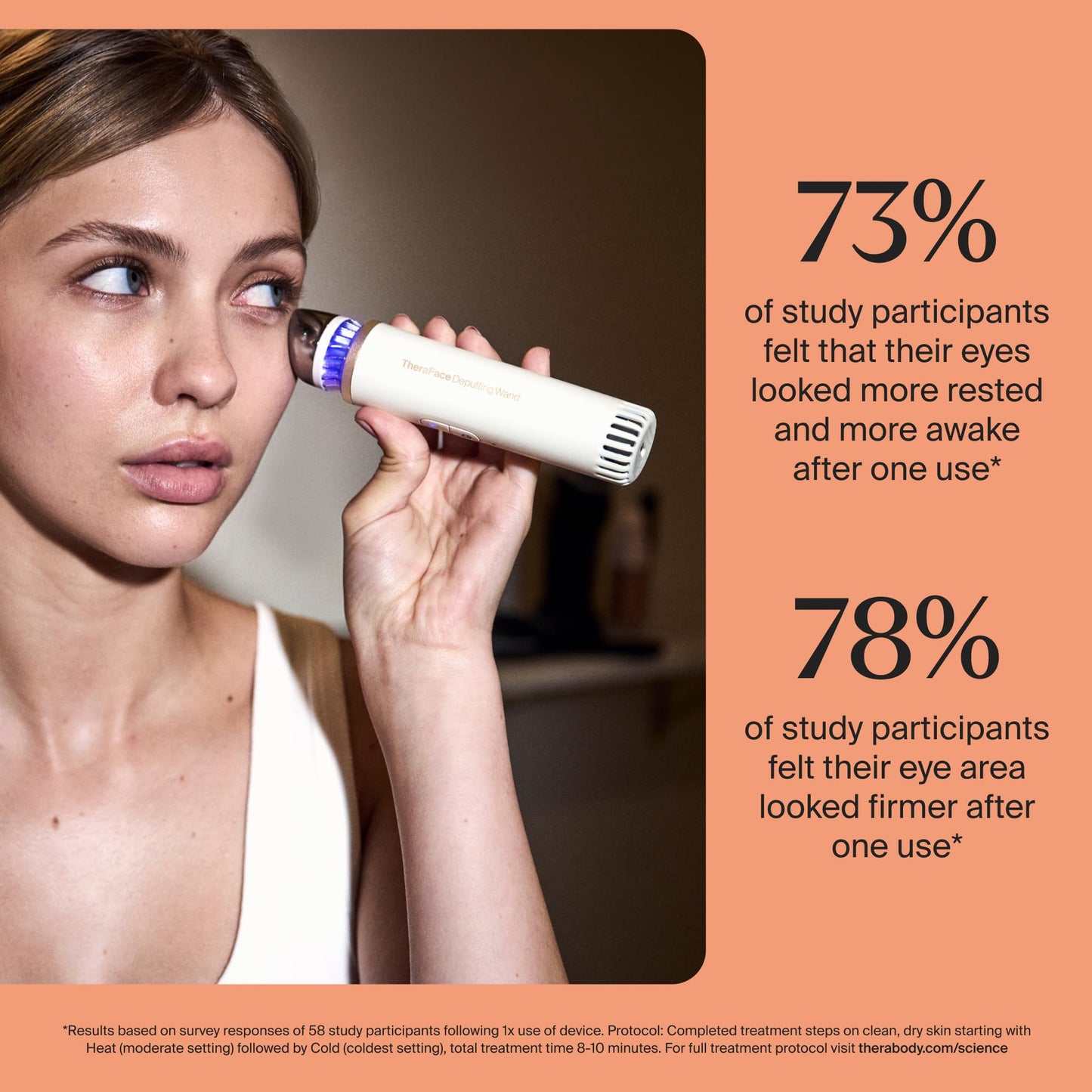 TheraFace Depuffing Wand – Cold and Heat Skincare Treatment to depuff and Glow (White)
