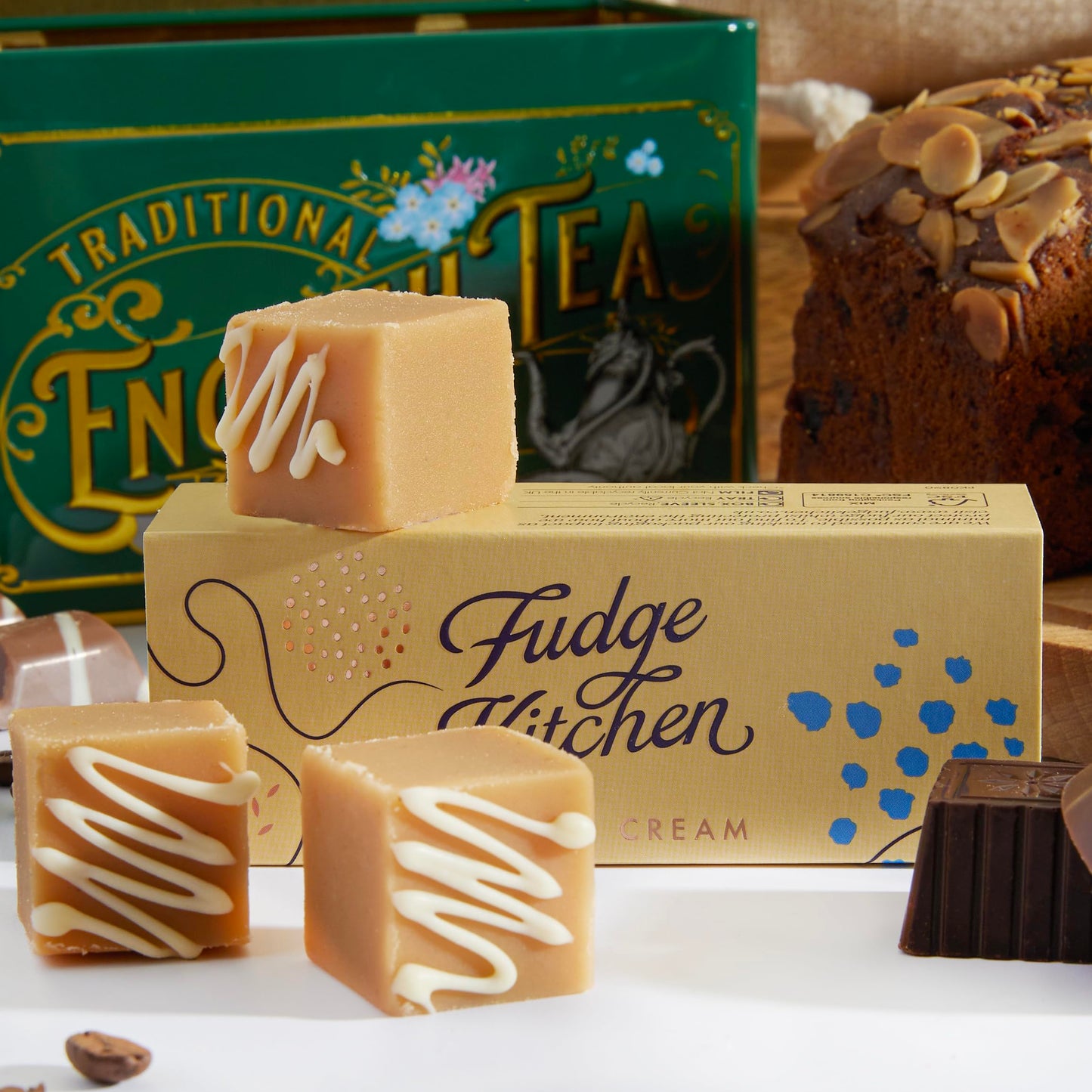 Traditional Treats Gift Hamper | Premium Chocolate, Biscuits, Cake, Coffee, Tea & Fudge | Gourmet Food Hamper for Men & Women | Luxury Gift for Birthdays, Thank Yous & Father's Day