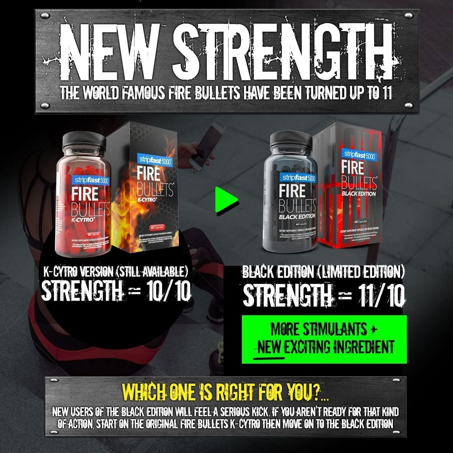 Fire Bullets Max Strength Black Edition for Women and Men - Pack of 1