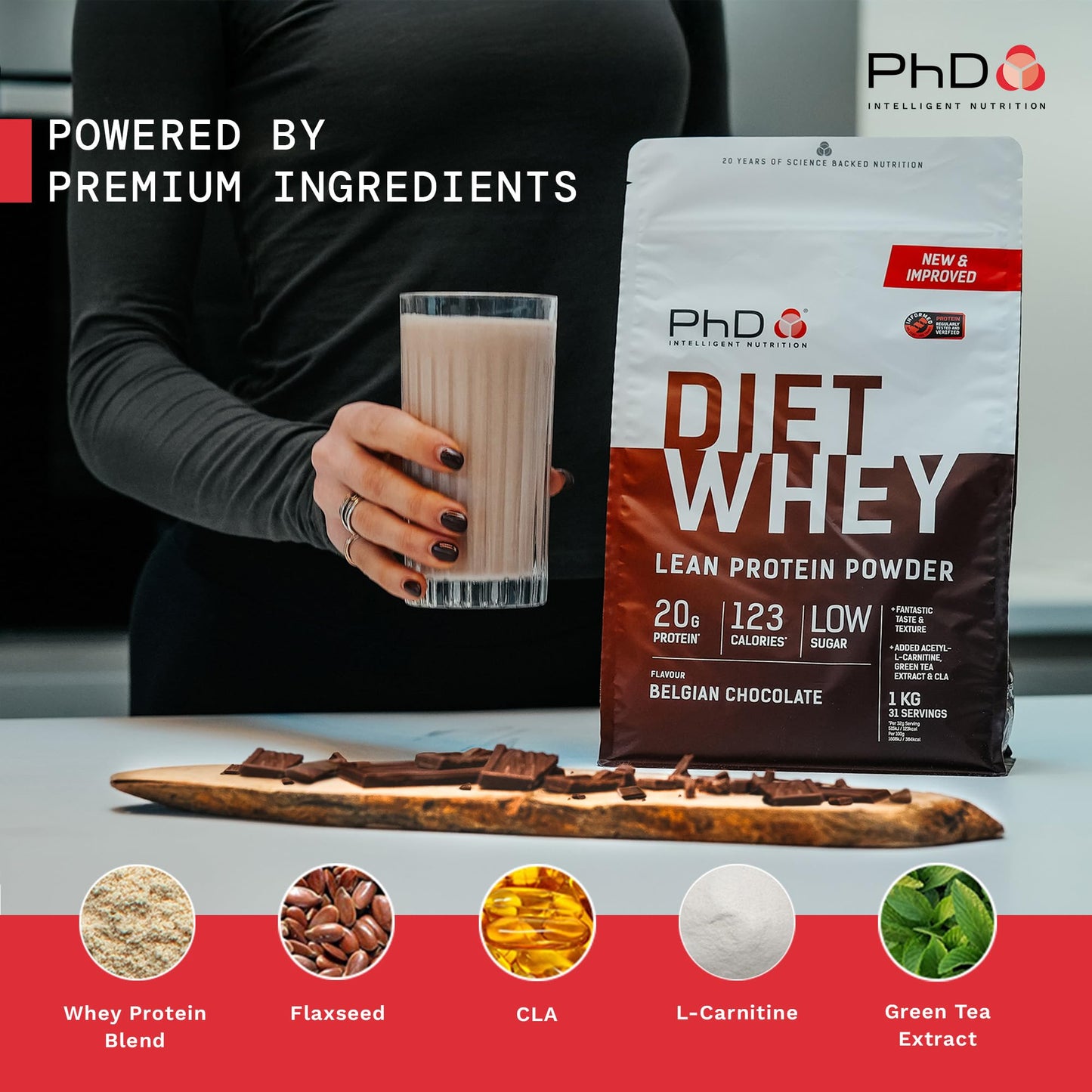 PhD Diet Whey Belgian Chocolate 1 kg | TRYTLION
