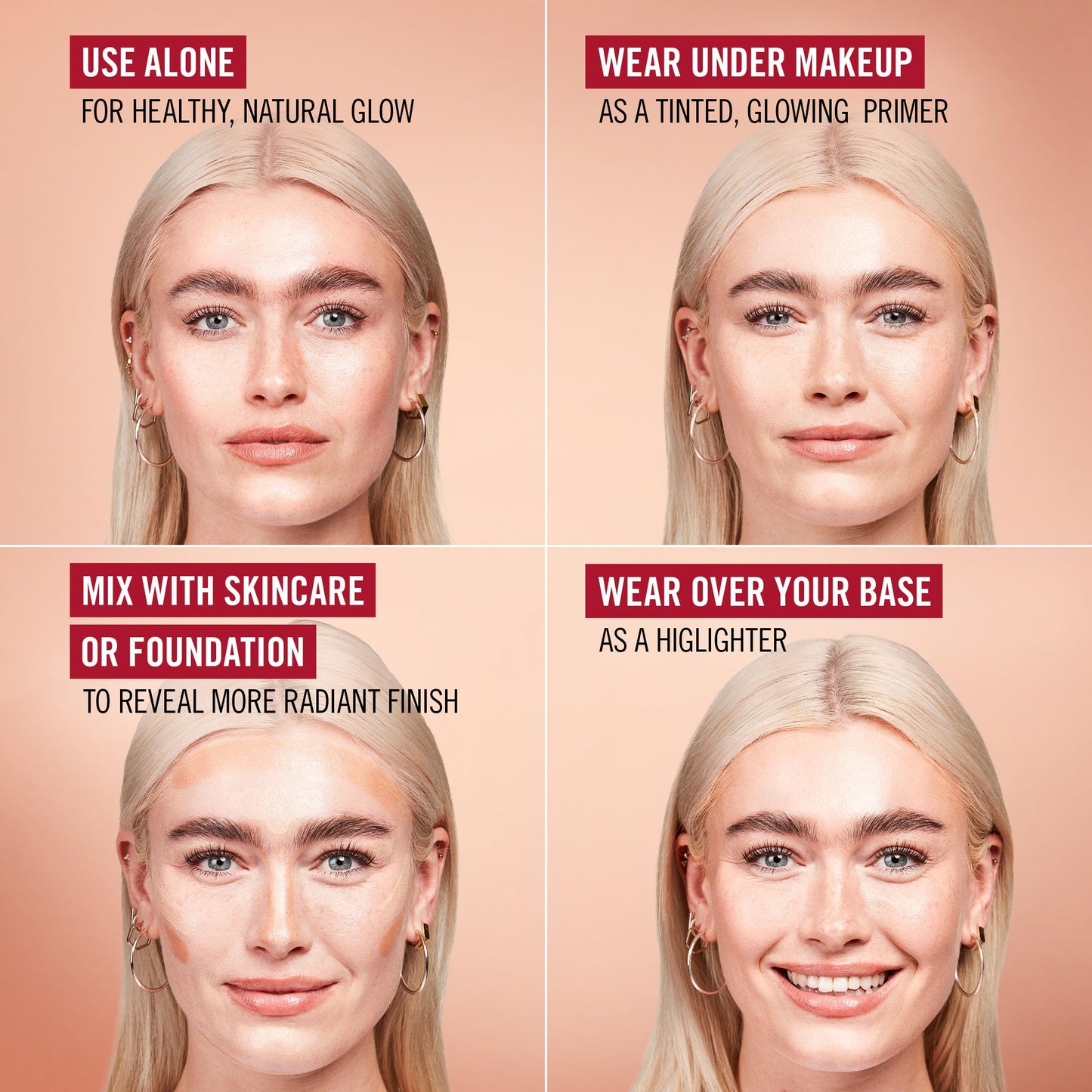 Rimmel Multi Tasker Better Than Filters, 3 in 1 skin primer, glow booster, and highlighter for a natural smooth glow, Infused with Vitamins C, Vegan & Cruelty-Free, 004 Light Medium