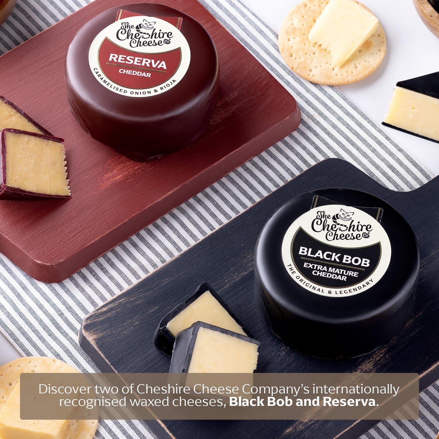 Cheshire Cheese Company | Duo of Cheese and Wine Gift Box – The Perfect Night In | Award Winning 2 Cheeses, 1 Biscuits & Red Wine Gift Set in Presentation Box | Luxury Food Hamper for Birthdays & more