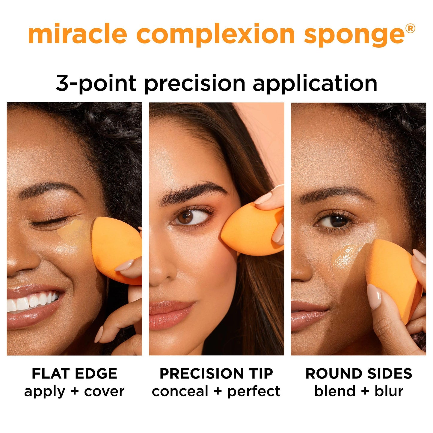 Real Techniques Miracle Complexion Makeup Sponge Full Cover Foundation, Pack Of Two (Packaging May Vary)