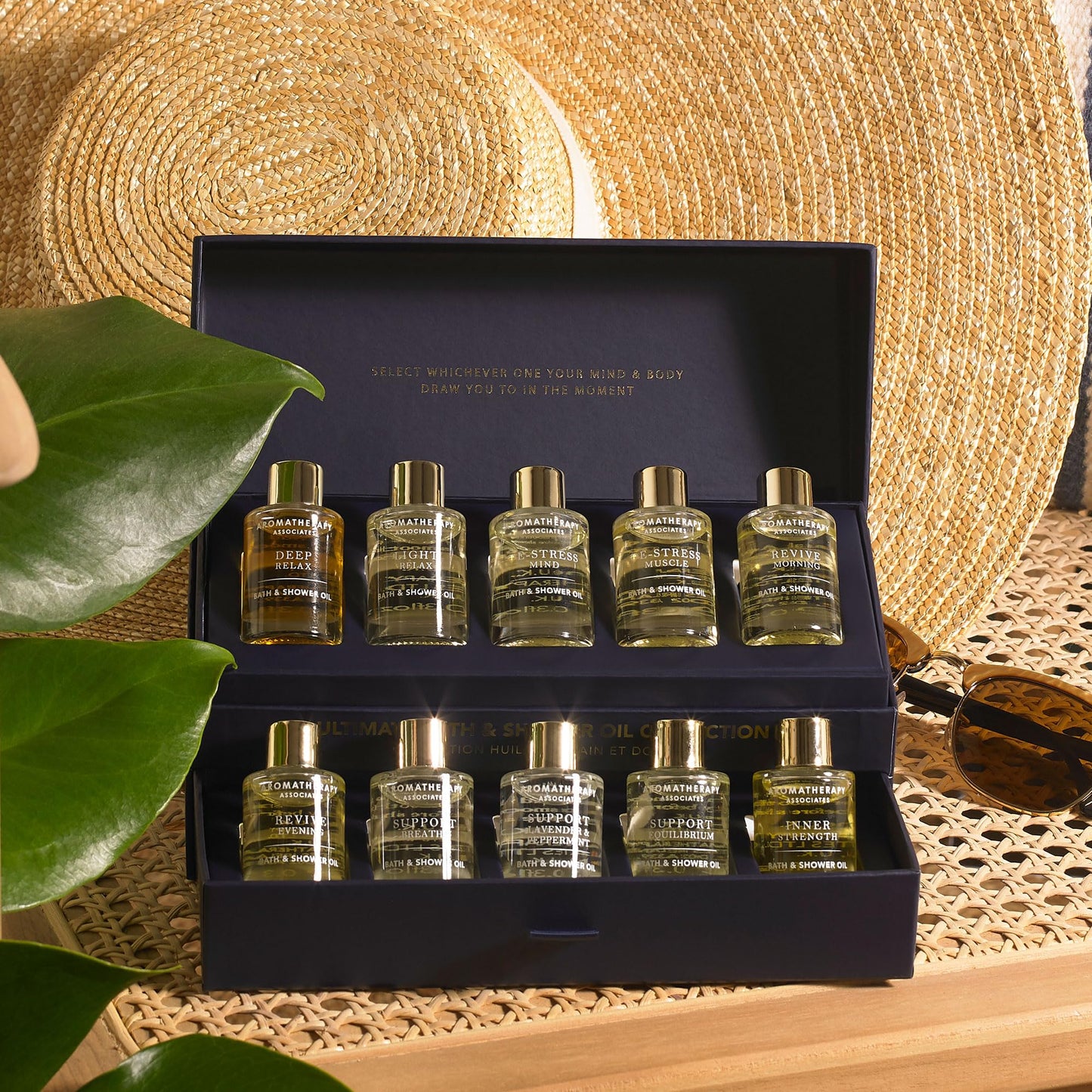 Aromatherapy Associates Ultimate Wellbeing Bath & Shower Oils Collection 10 X 9Ml - Infused with Essential Oils, The Purest, Ethically Viable, Natural, Raw Ingredients
