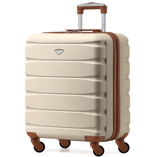 Flight Knight 56x45x25 EasyJet Cabin Bag, Jet2, British Airways Suitcase - Lightweight Small Durable 4-Wheel Cabin Case, Maximum Carry-On Size, ABS Hard Shell, 10kg Hand Luggage Bag- 56 x 45 x 25