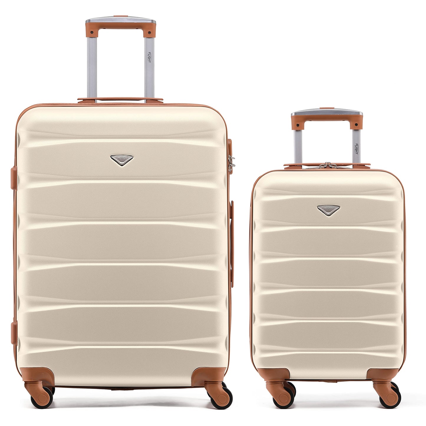 Flight Knight Set of 2 Premium Suitcases - Extra Stong Lightweight Luggage - Hardcase Suitcases with 4 Wheels & Built in Lock - (Set of 2 S+L)