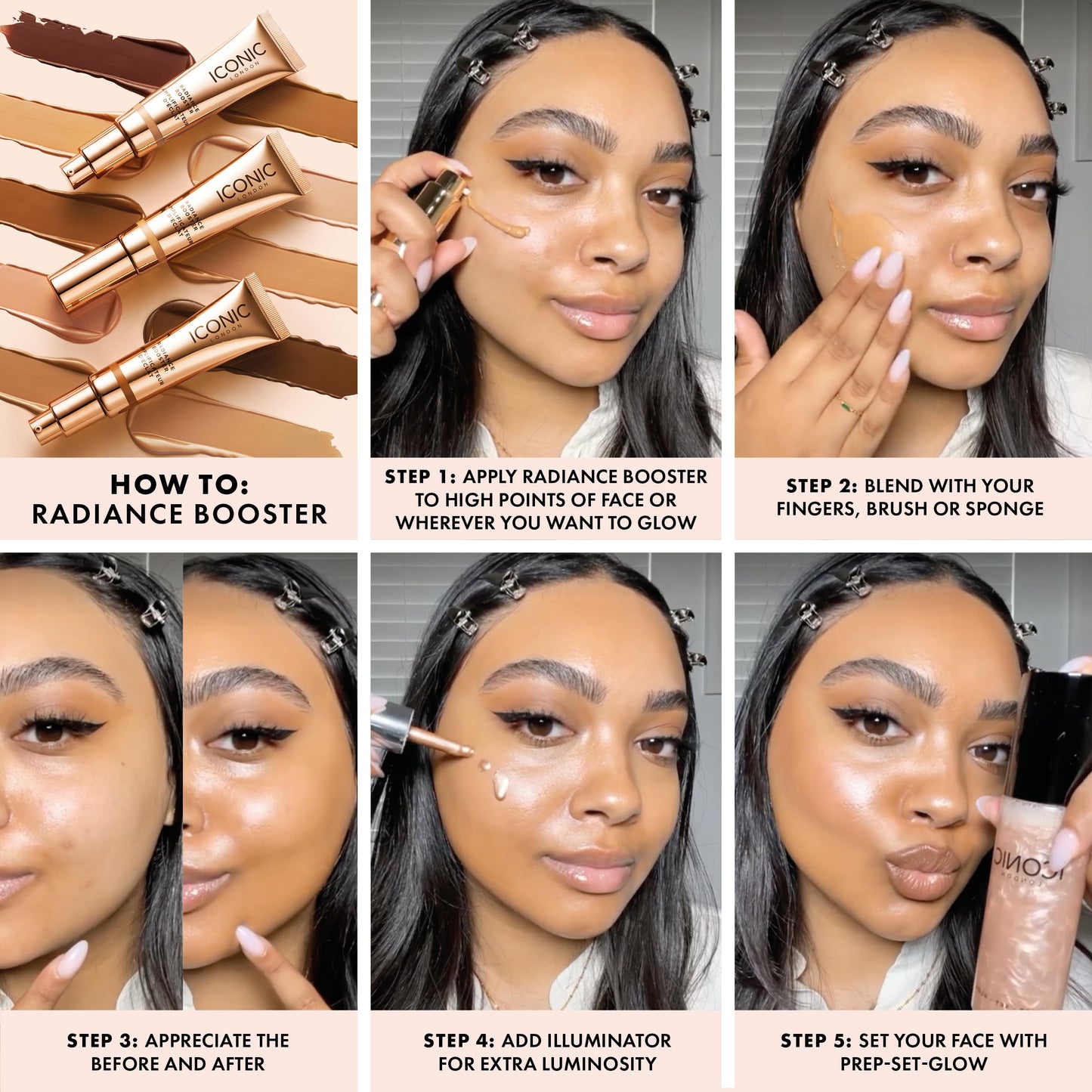 ICONIC LONDON Radiance Booster Tinted Makeup Primer| Face Primer Enriched with Oleo-Gel Complex and Luminizer Peptides - Pearl Glow 57 g (Pack of 1)