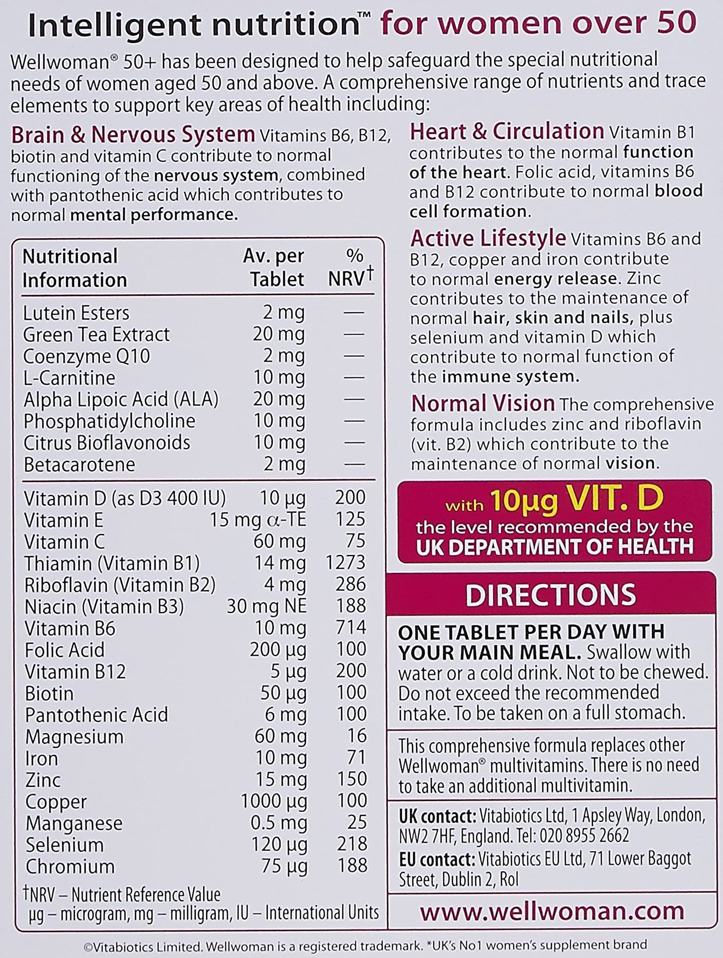 Wellwoman 50+, 30 Tablets, Pack of 1