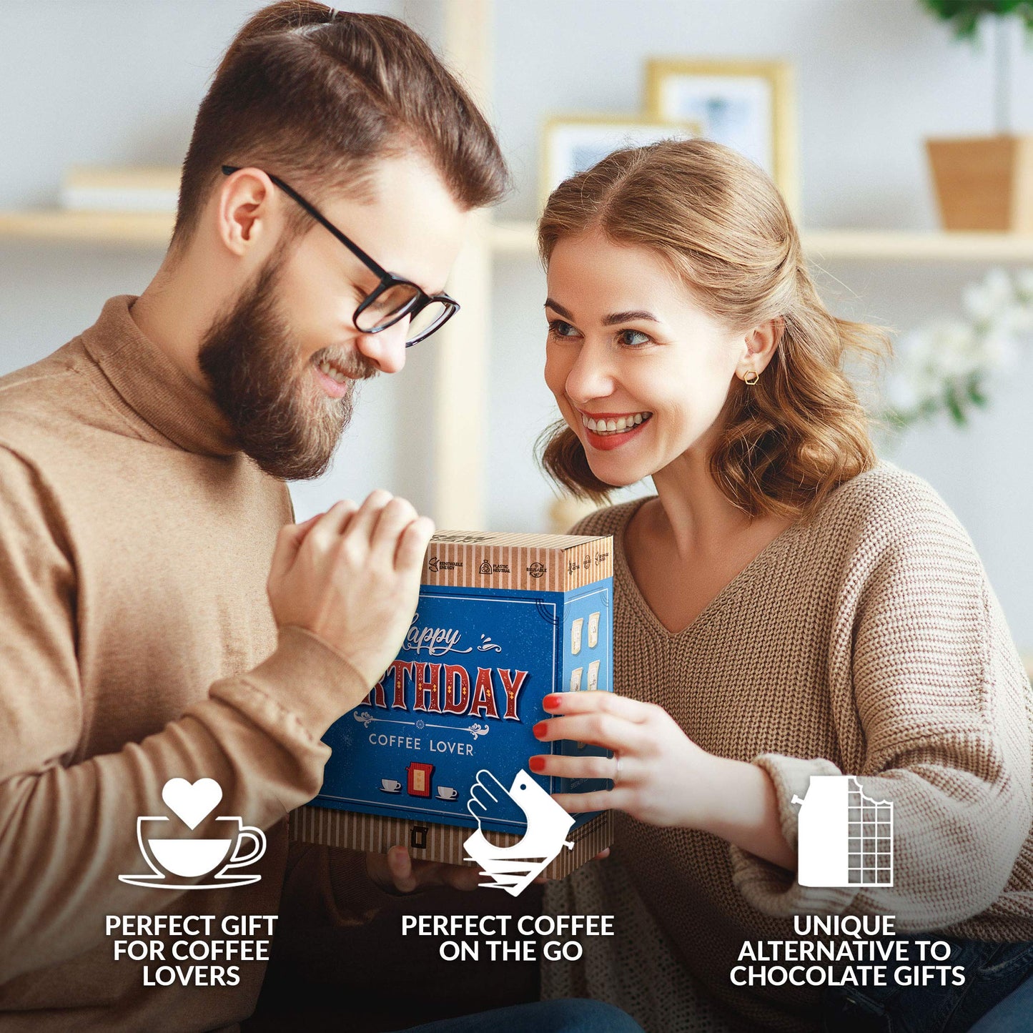 Gourmet Birthday Coffee Gift Set for Men & Women – 5 of the World's Finest Single Estate Specialty & Organic Coffees | Brew & Enjoy Anytime, Anywhere | Hamper Style Letterbox Gift Idea for Him & Her