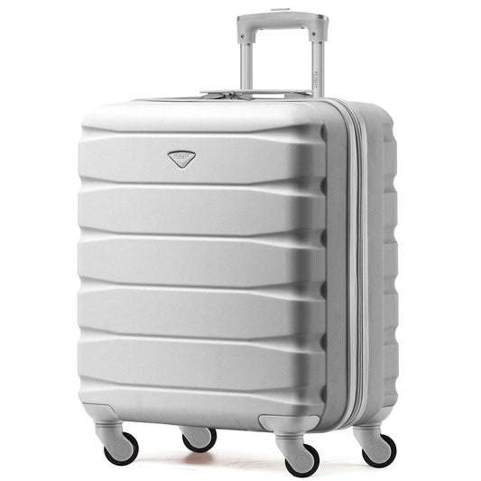Flight Knight 56x45x25 EasyJet Cabin Bag, Jet2, British Airways Suitcase - Lightweight Small Durable 4-Wheel Cabin Case, Maximum Carry-On Size, ABS Hard Shell, 10kg Hand Luggage Bag- 56 x 45 x 25