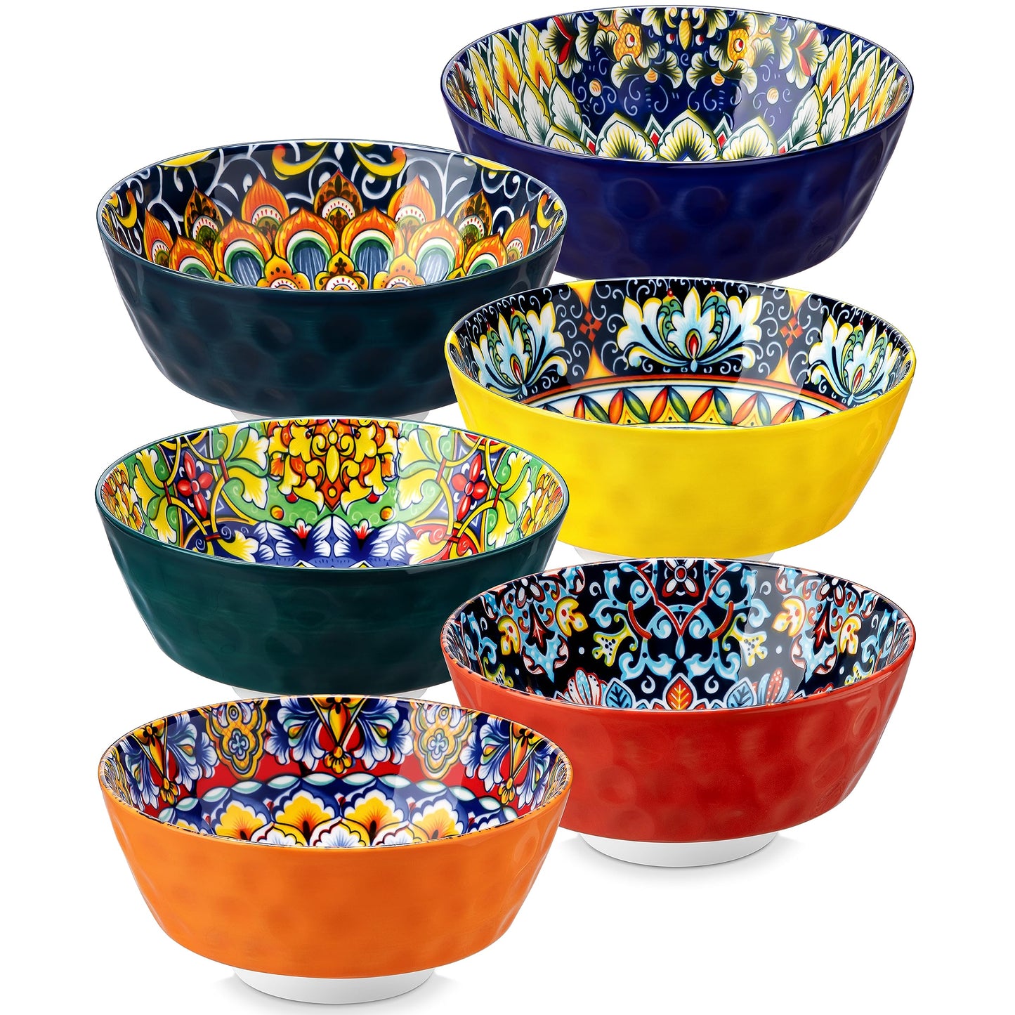 vancasso Cereal Bowls, Ceramic Soup Bowls Set of 6, 26 oz Corlorful Bowls Set for Kitchen, Dishwasher & Microwave Safe- for Cereal, Soup, Oatmeal, Ice Cream, Salad, Pasta etc
