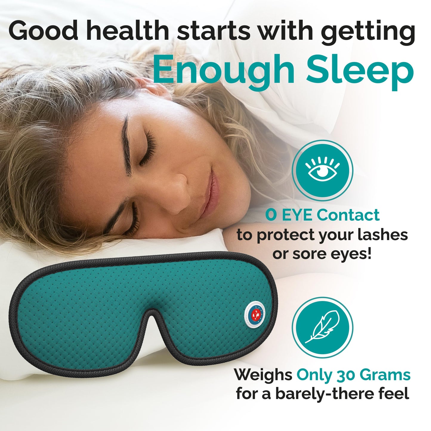 Medi Grade 100% Blackout Eye Mask for Sleeping - Breathable 3D Sleep Mask for Men and Women with Sleep Aid Zero-Eye-Pressure Technology designed for Eye Masks for Sleeping - Sleeping Mask Bag Included
