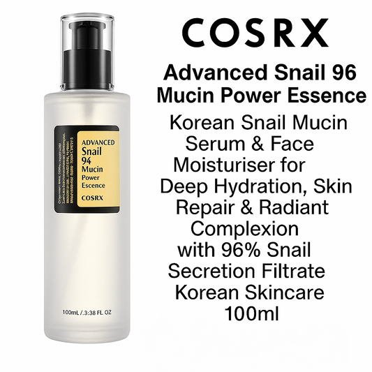 COSRX Advanced Snail 96 Mucin Power Essence – Korean Snail Mucin Serum & Face Moisturiser (100ml)