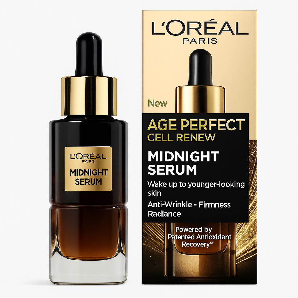L'Oréal Paris Midnight Serum – Age Perfect Anti-Oxidant Night Serum for Wrinkles, Firmness & Radiance