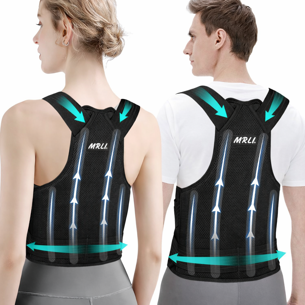 Back Support Brace Posture Corrector – Adjustable Upper Back & Shoulder Support