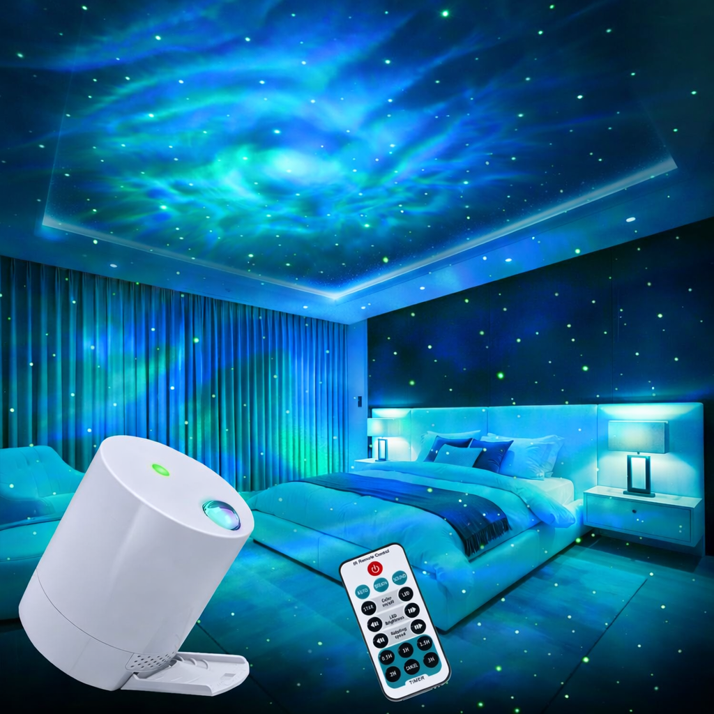 CAIYUE Galaxy Star Projector – Nebula Night Light with Remote Control